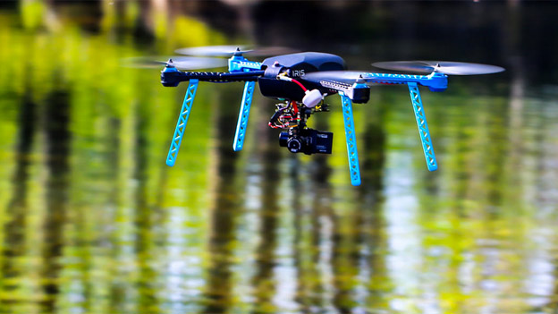 A 3D Robotics drone in flight